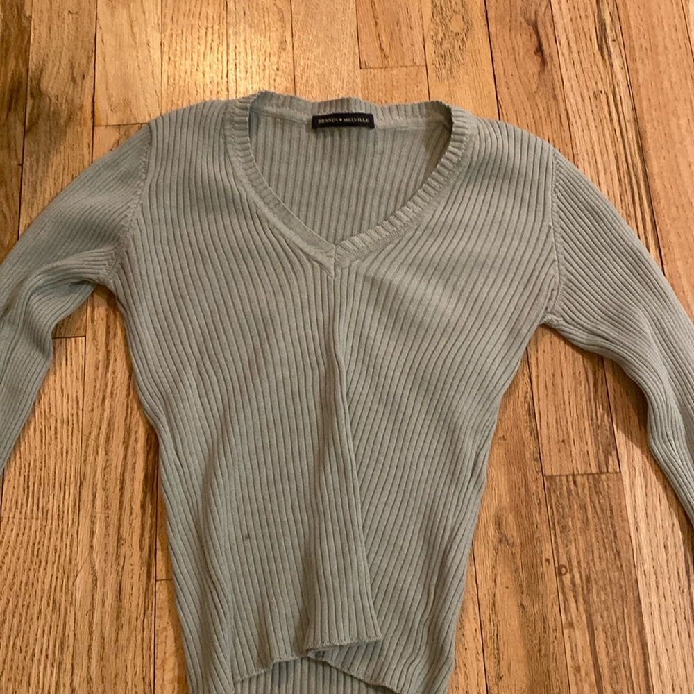 Green Brandy Melville lightweight ribbed sweater